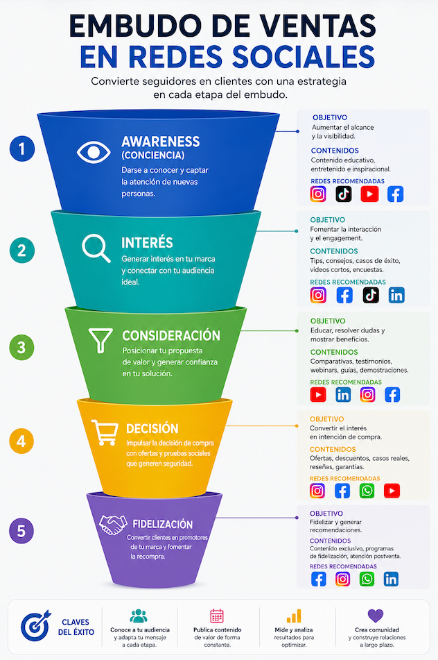 embudo de ventas en redes sociales