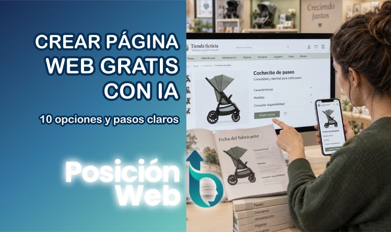 Crear una página web con IA: revisión de una tienda ficticia de puericultura en ordenador y móvil