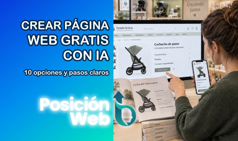 Crear una página web con IA: revisión de una tienda ficticia de puericultura en ordenador y móvil